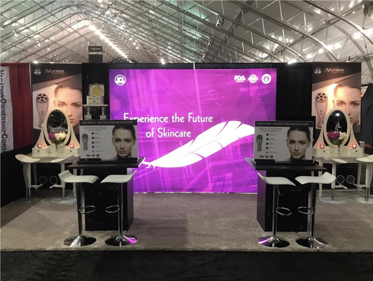 Numiere exhibit with personal demonstration stations